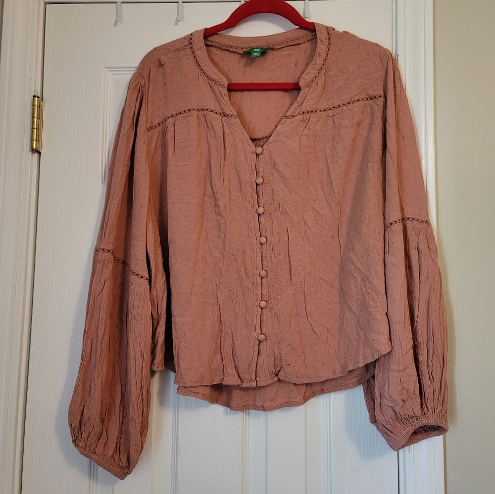 Blush cropped blouse